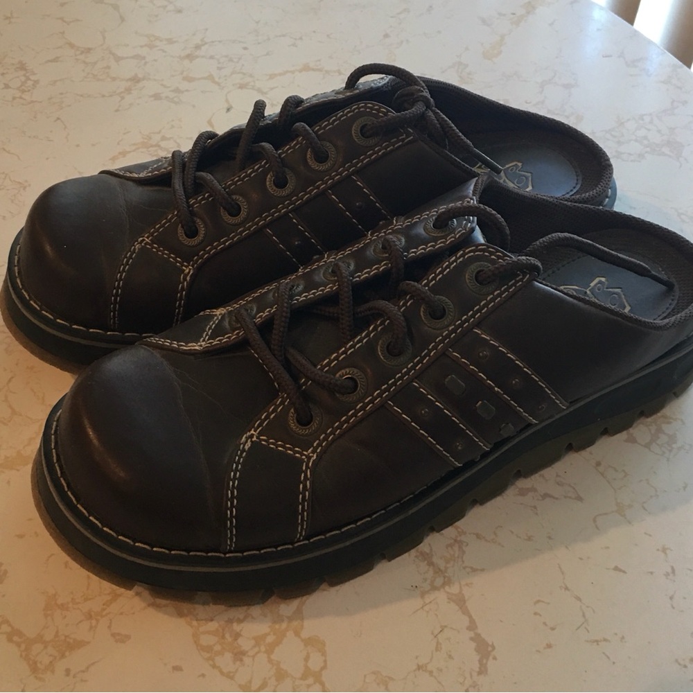 Fashion Bug Women’s Chunky Heeled Oxford Slip-On Shoes Lace-Up Brown Size 9 NWOT